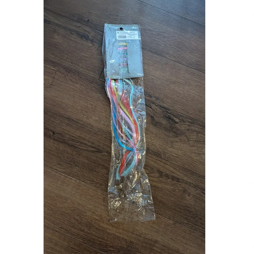 Spritz Faux Hair Clips 6 Count Rainbow Synthetic Hair Extensions Gem‎ Snap Clips